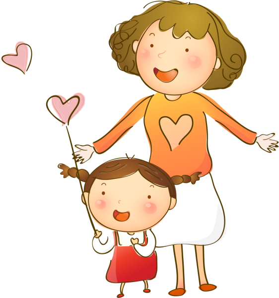 Мама и ребенок мультяшный