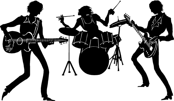 Силуэты рок музыкантов