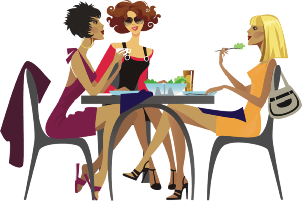 Две девушки в кафе