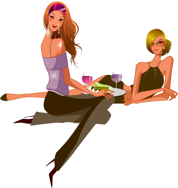 Клипарт подруги на прозрачном фоне