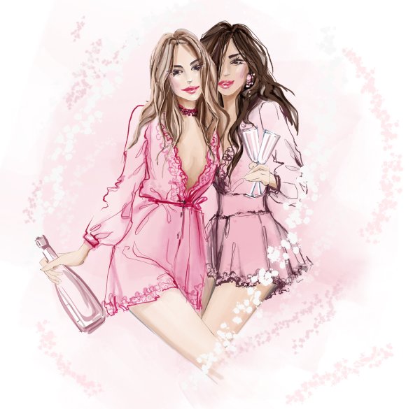 Подруги акварель