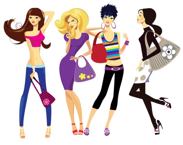 Мультяшная компания девушек