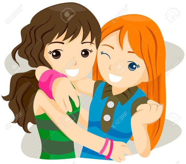 Две подруги на прозрачном фоне