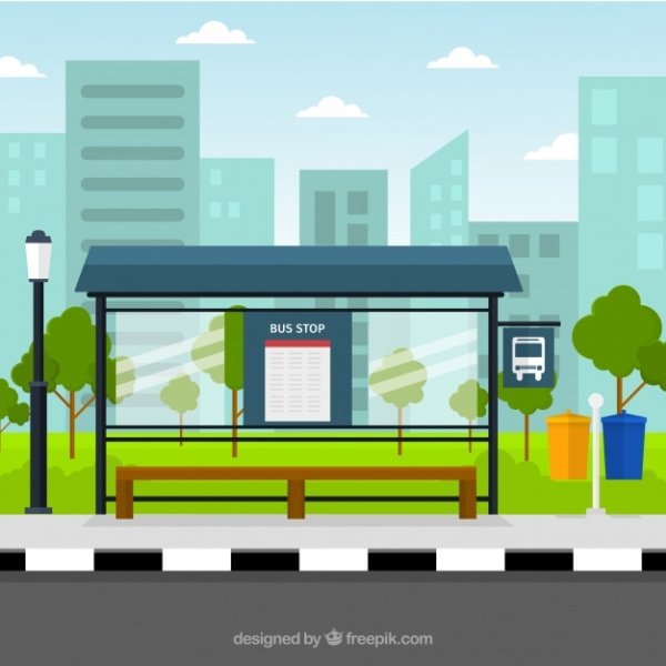 Остановка с боку рисунок