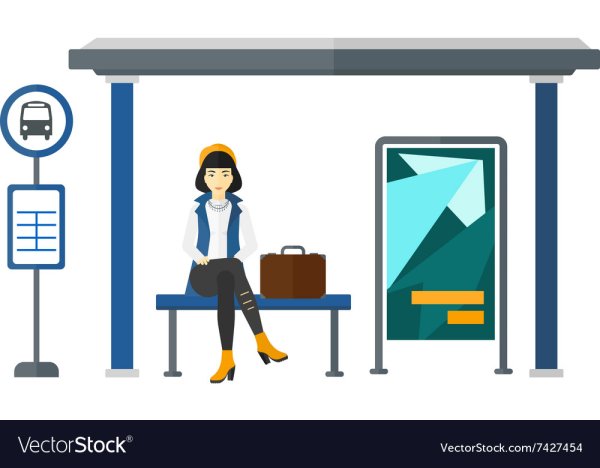 Люди на остановку на прозрачном фоне