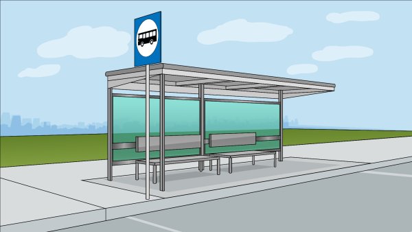 Автобусная остановка для детей