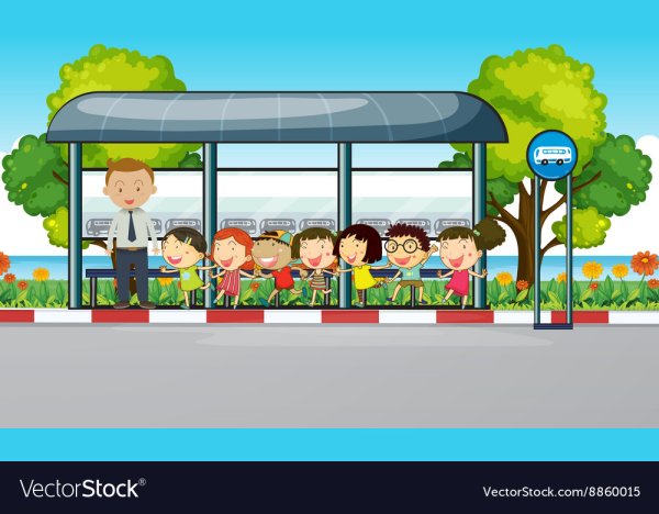 Ребенок на остановке