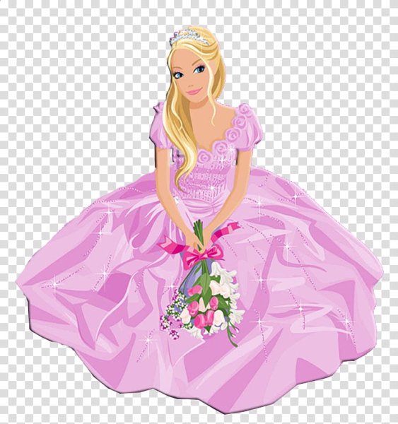 Мультяшная Барби в платье