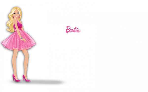 Барби на белом фоне