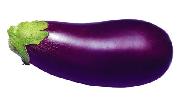 Фиолетовый баклажан на белом фоне