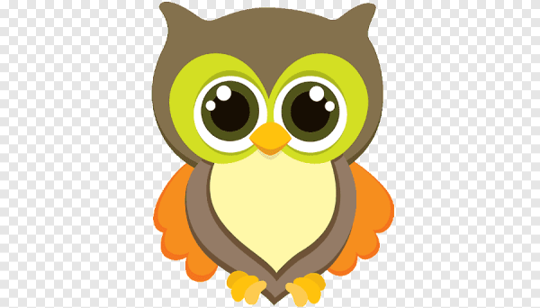 Сова мультяшная без фона
