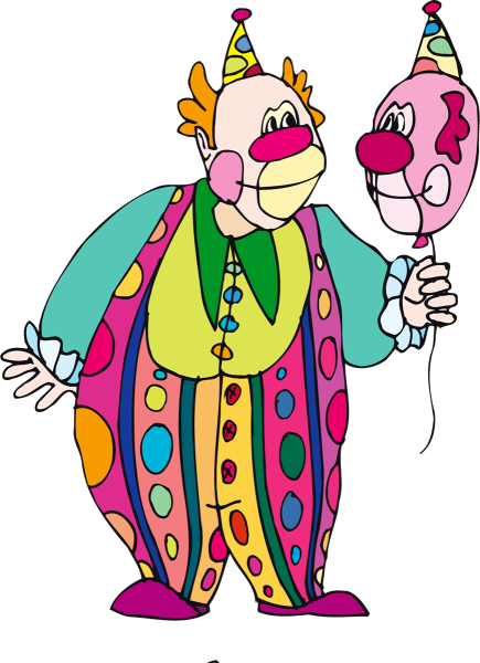 Скоморох на белом фоне