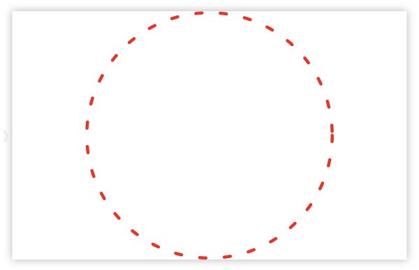 Круг пунктирной линией