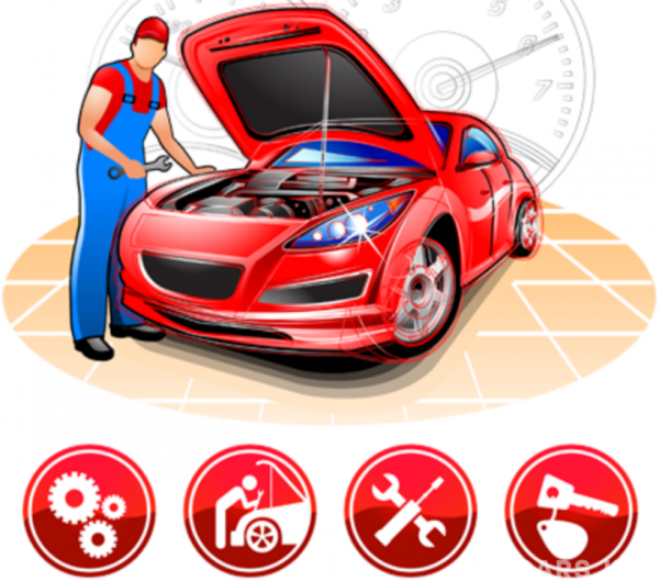 Машина для рекламы автосервиса