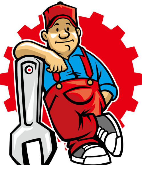 Автомеханик на белом фоне