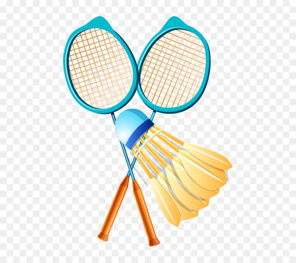 Бадминтон на белом фоне