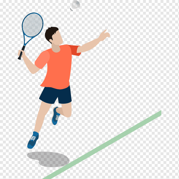 Бадминтон на белом фоне