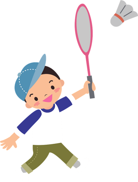 Персонажи детские с бадминтоном