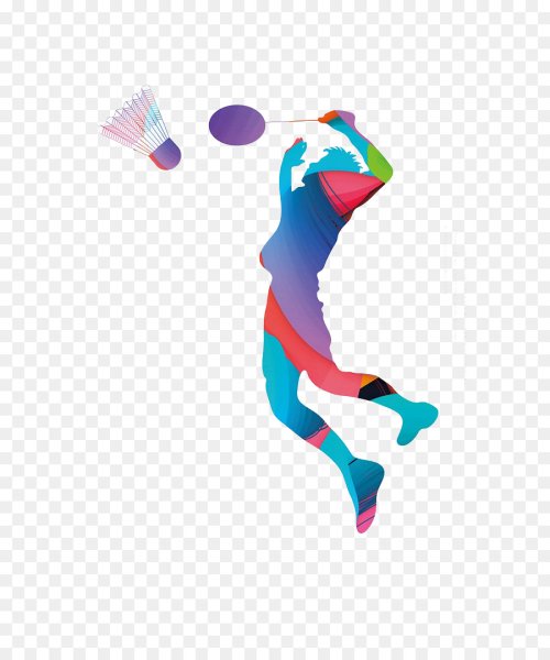 Силуэт спортсмена бадминтон