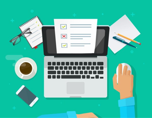 Компьютерный тест иллюстрация