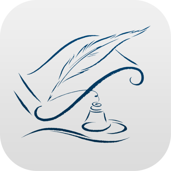 Силуэт пера и чернильницы