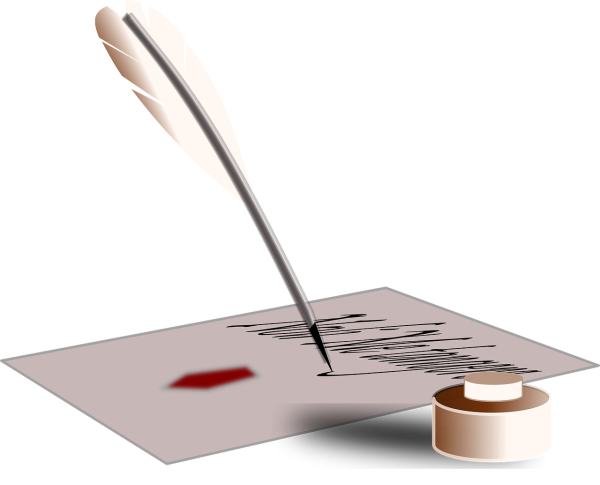 Ручка перо и бумага