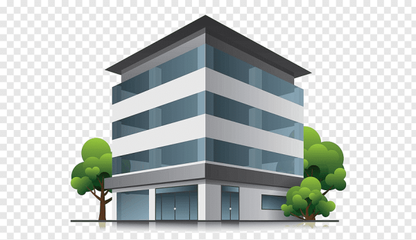 Офисное здание на белом фоне