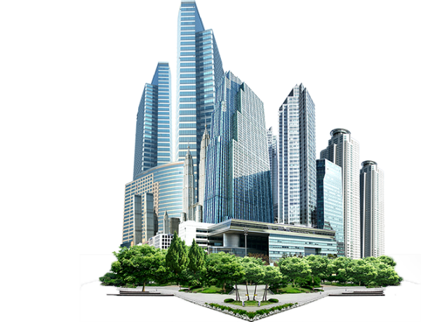 Небоскреб на белом фоне