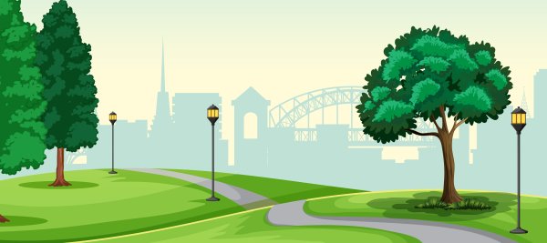 Мультяшный городской парк