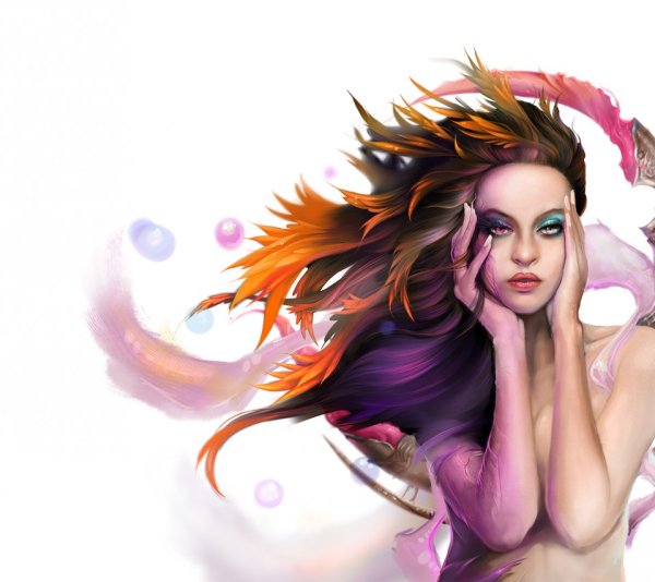 Девушка фэнтези на прозрачном фоне