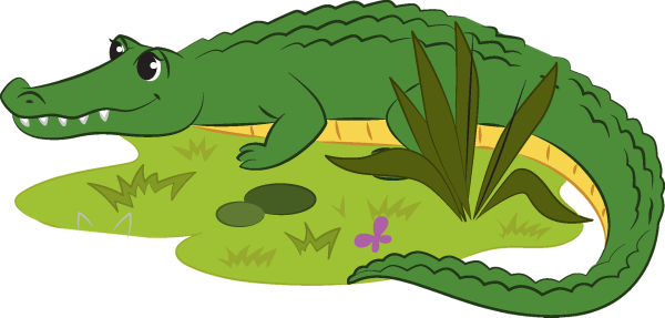 Крокодил на прозрачном фоне