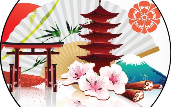 Японский храм без фона