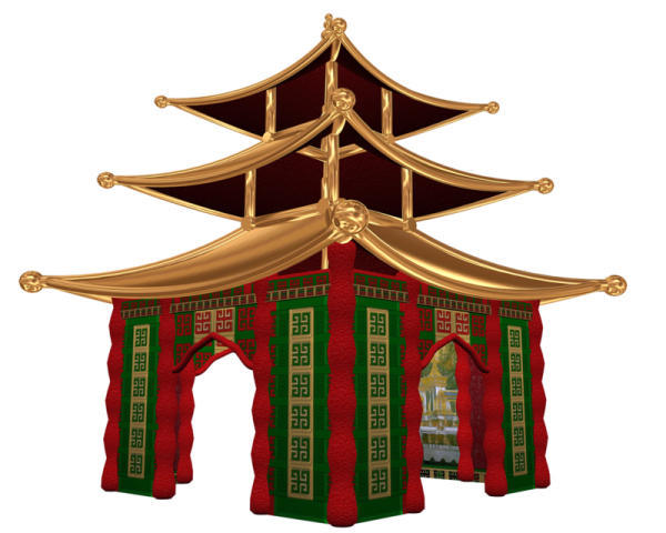 Китайские домики на прозрачном фоне