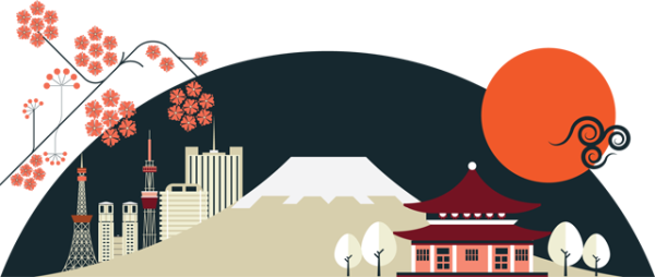 Японка живопись на белом фоне