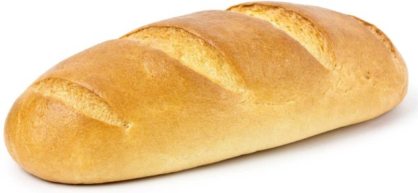 Батон хлеба на белом фоне
