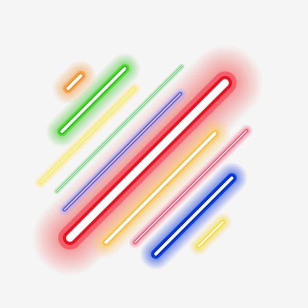 Неоновые палки на прозрачном фоне