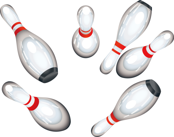 Кегли для боулинга на прозрачном фоне