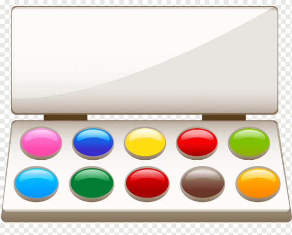 Акварельные краски на белом фоне