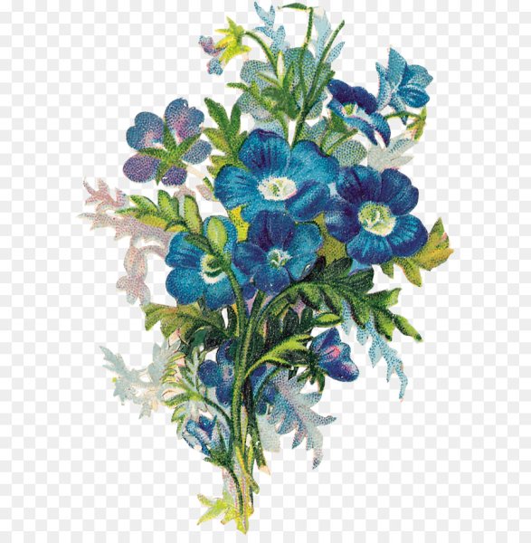 Синие цветы для декупажа