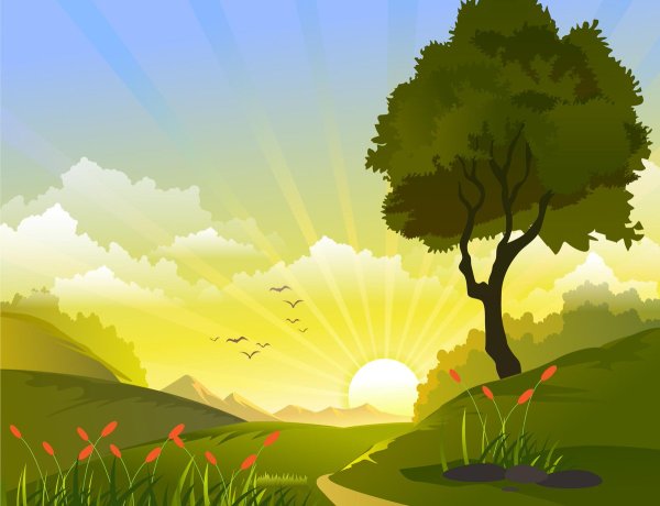 Векторный фон пейзаж