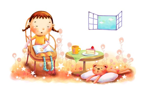 Мультяшный ребенок дома