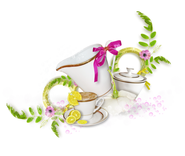 Чаепитие на прозрачном фоне