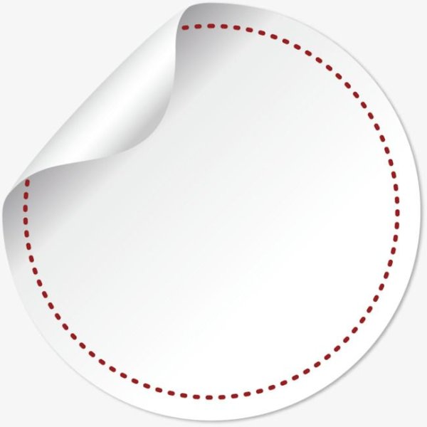 Круглый стикер с загнутым уголком