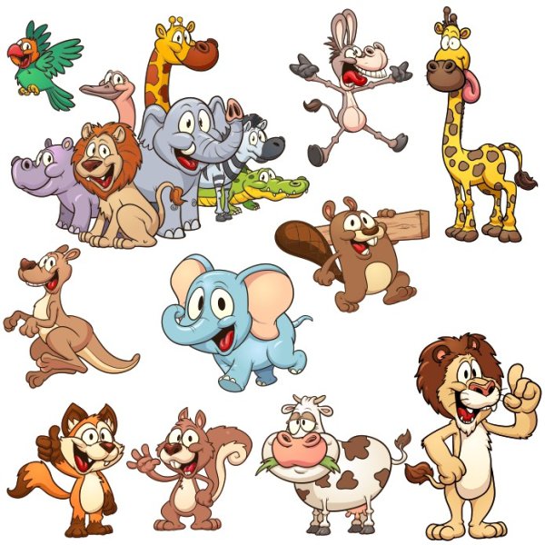 Забавные мультяшные животные