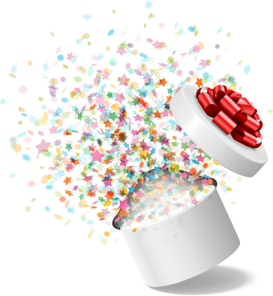 Подарок с конфетти