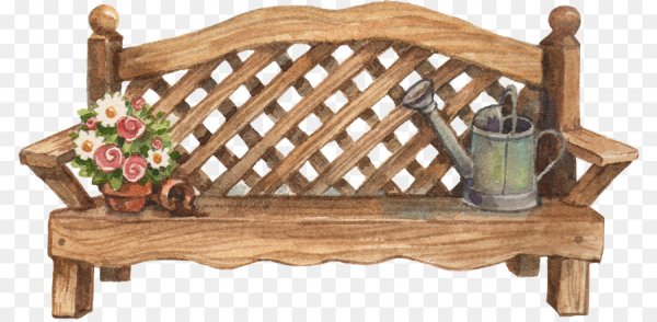 Лавка деревенская на прозрачном фоне
