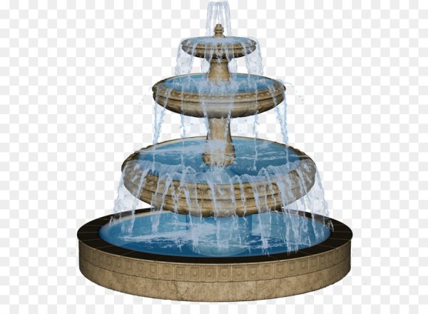 Фонтан на прозрачном фоне