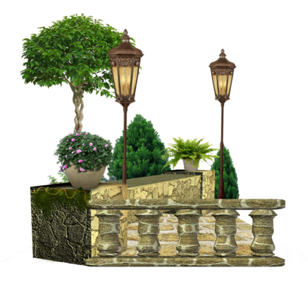 Фонтан на прозрачном фоне