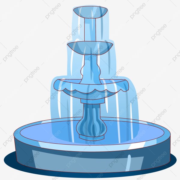 Фонтан на белом фоне