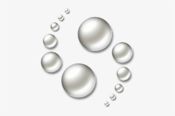 Жемчуг россыпью на прозрачном фоне